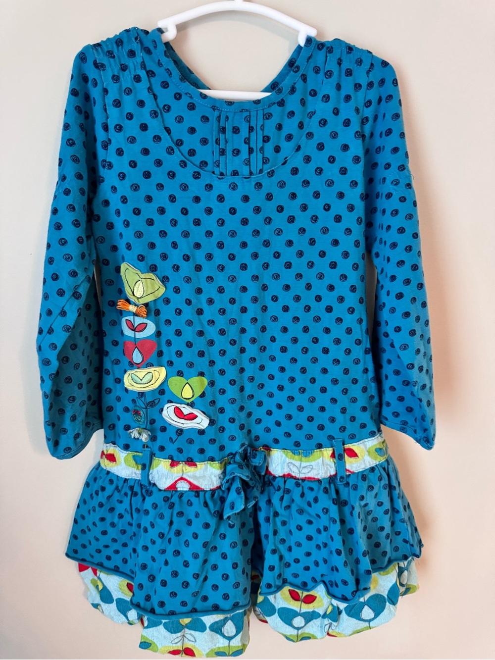 deux par deux Teal Graphic Heart dress